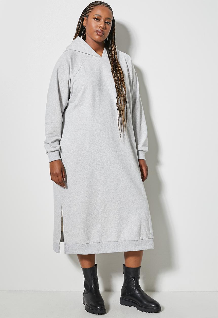 Superbalist - Hi slit hooded dress - light grey 