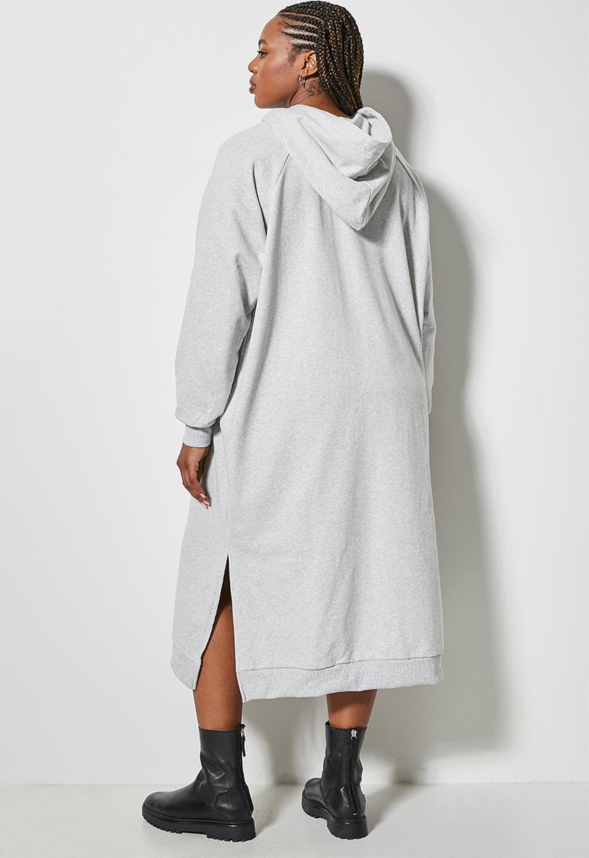 Superbalist - Hi slit hooded dress - light grey 