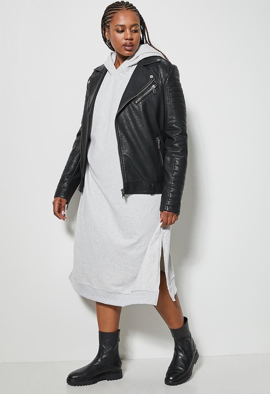 Superbalist - Hi slit hooded dress - light grey 
