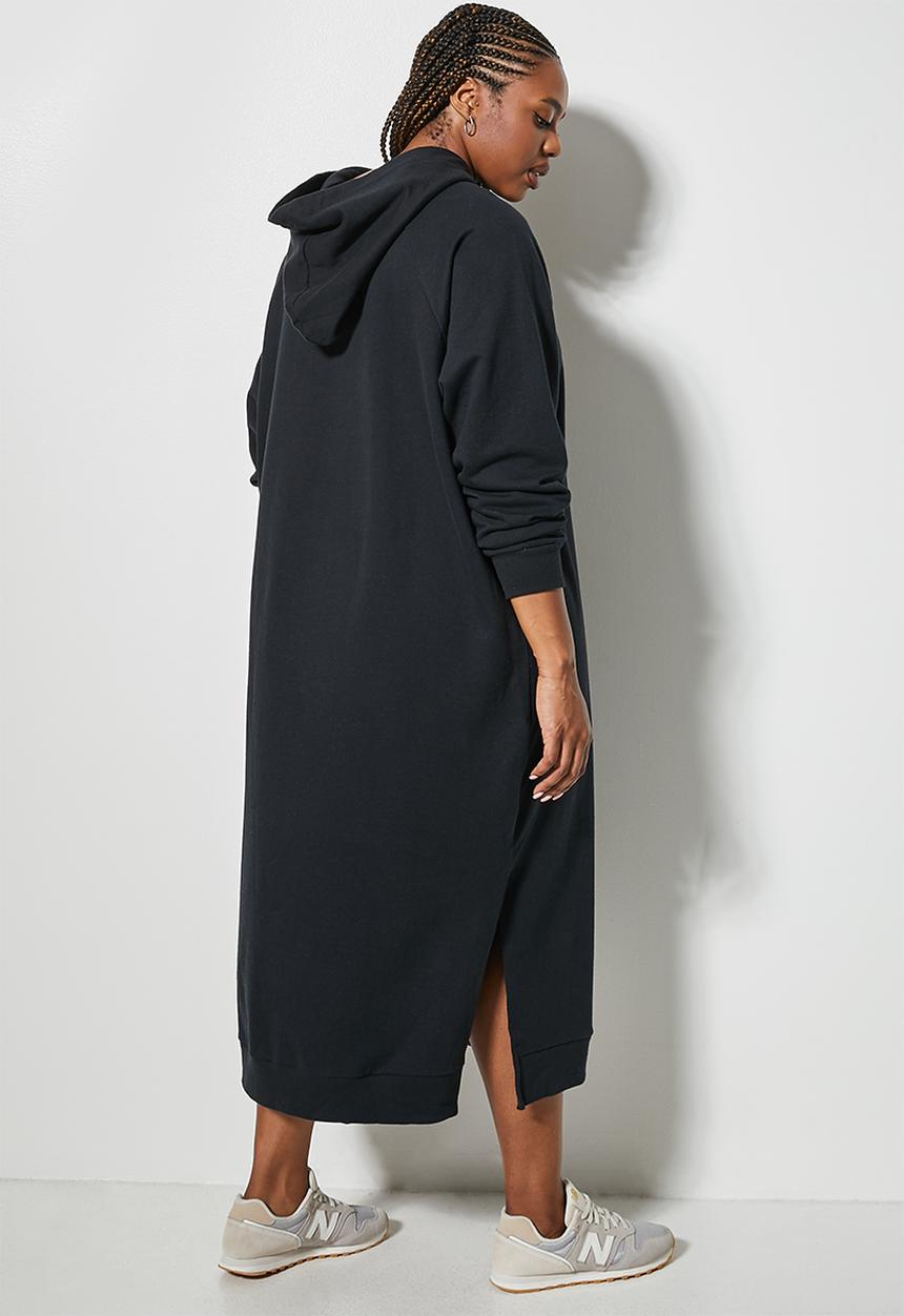 Superbalist - Hi slit hooded dress - black