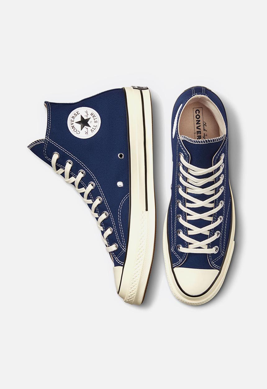 Converse - Chuck 70 recycled rpet canvas hi - midnight navy, egret & black