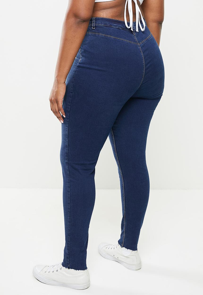 Missguided - Plus button front lawless skinny - indigo