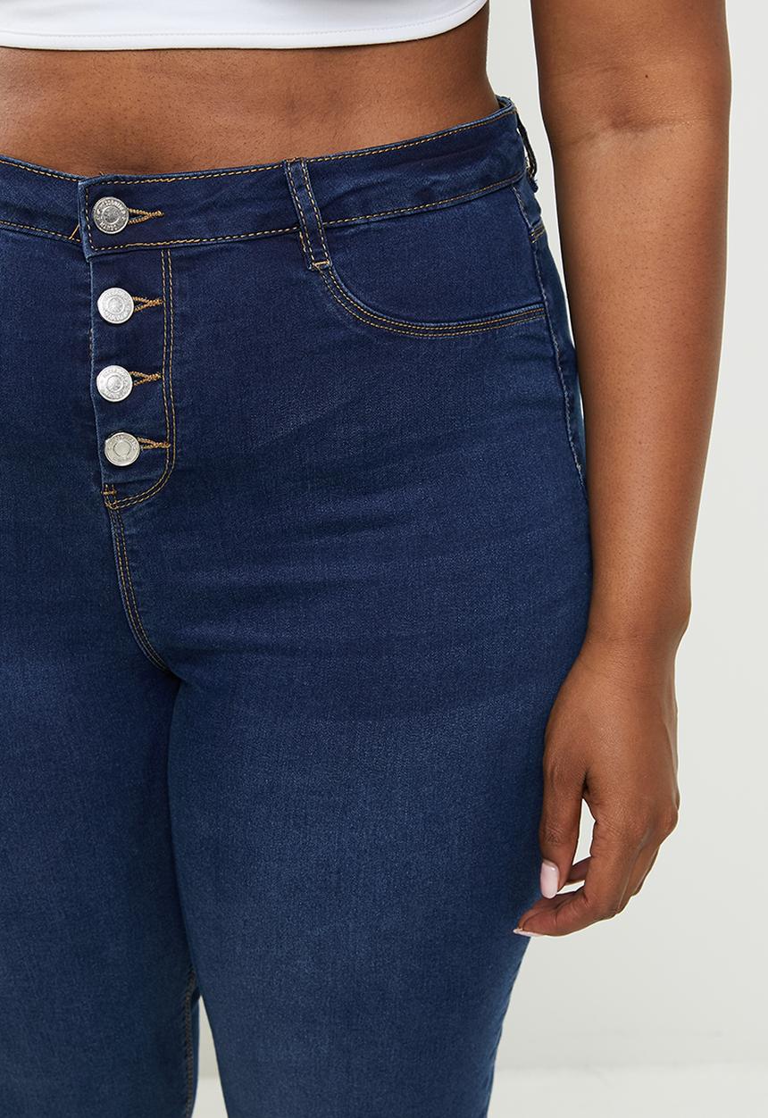 Missguided - Plus button front lawless skinny - indigo