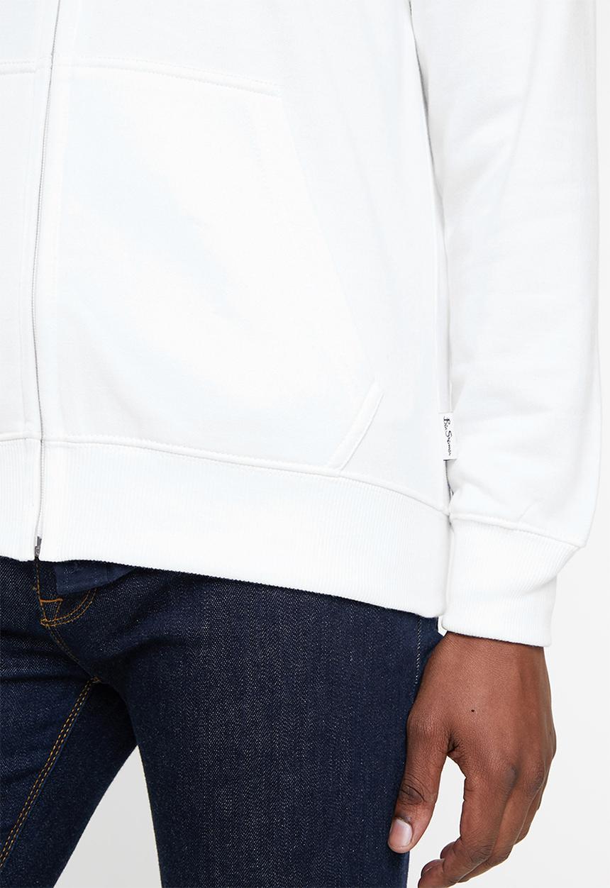 Ben Sherman - Target emb zip thru hoodie - white
