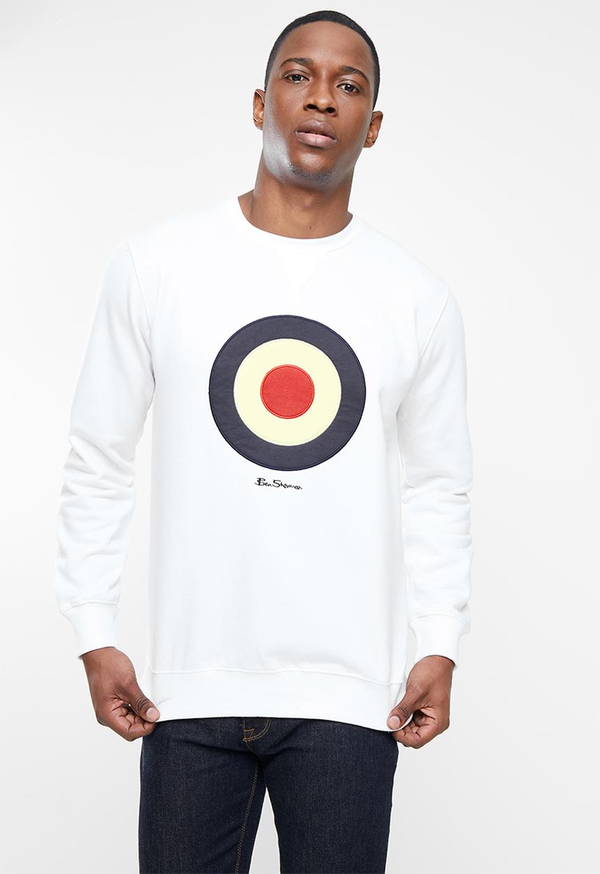 Ben Sherman - Target emb crew fleece sweater - white