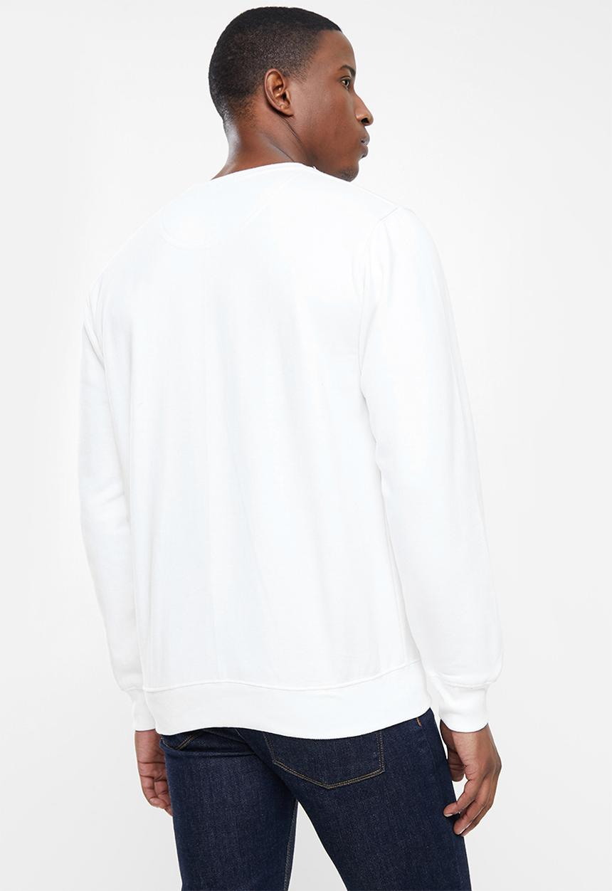 Ben Sherman - Target emb crew fleece sweater - white