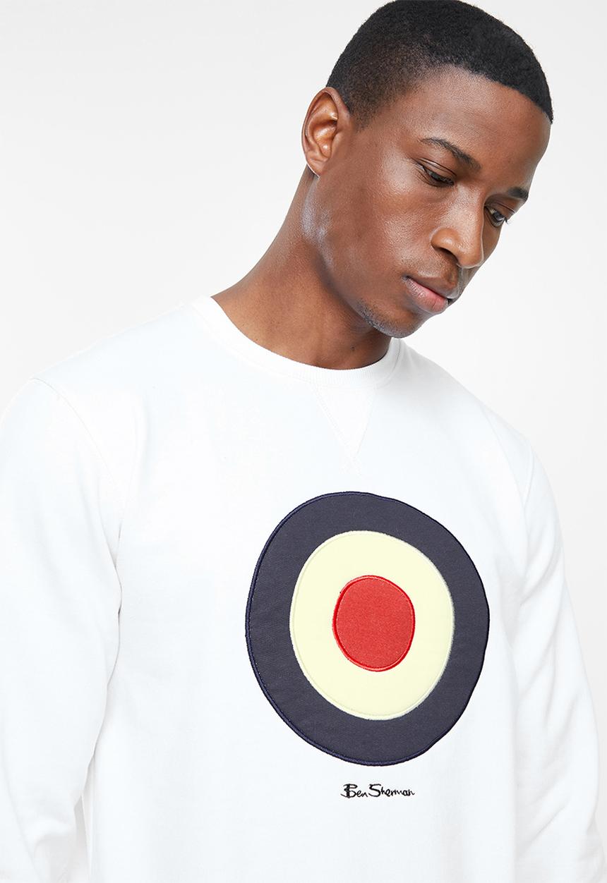 Ben Sherman - Target emb crew fleece sweater - white