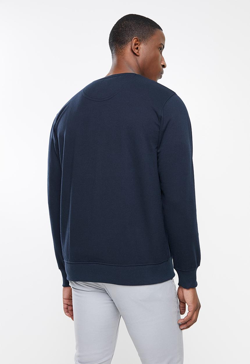 Ben Sherman - Target emb crew fleece sweater - navy