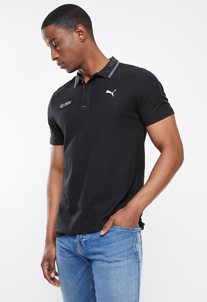PUMA - MERCEDES-AMG PETRONAS MOTORSPORT F1 PIQUÉ POLO SHIRT -Black