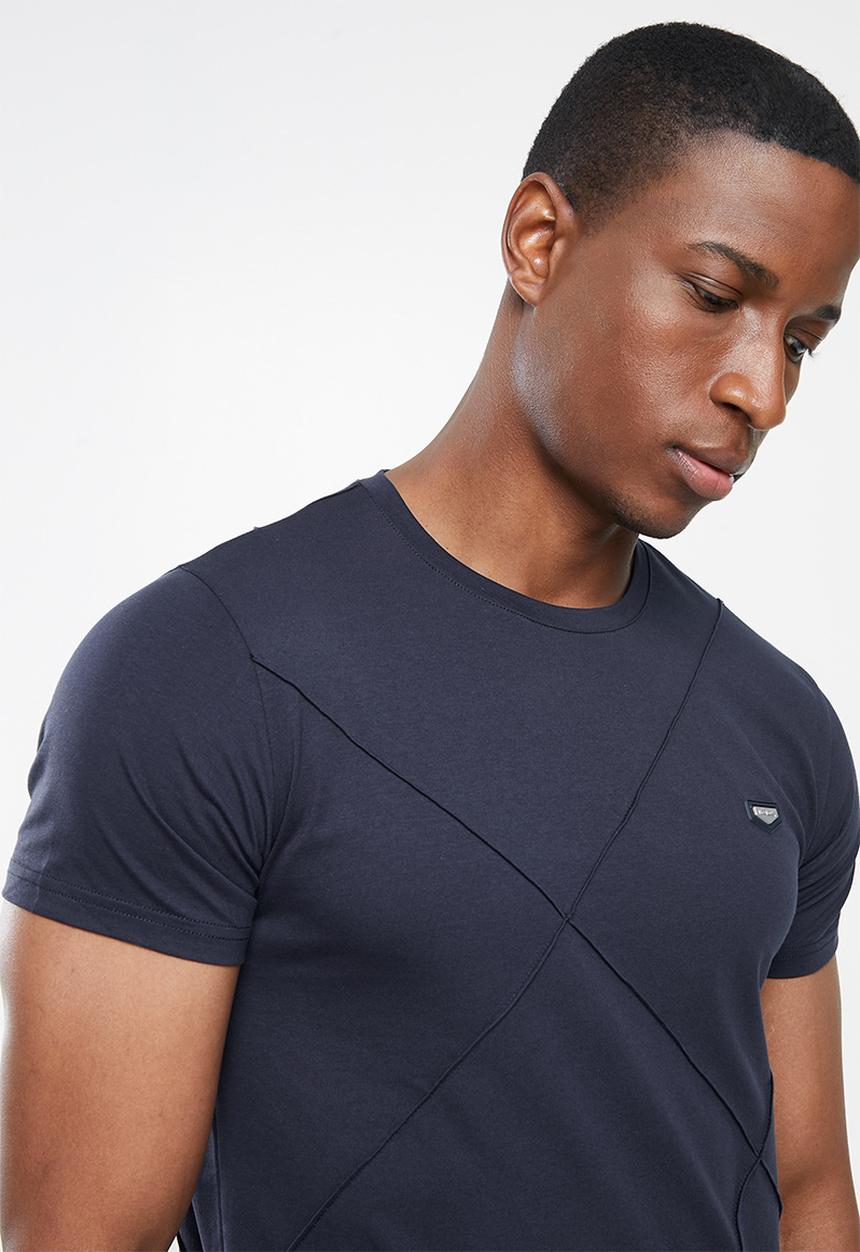 Pierre Cardin - PC Terry Cross Panel Tee - Navy