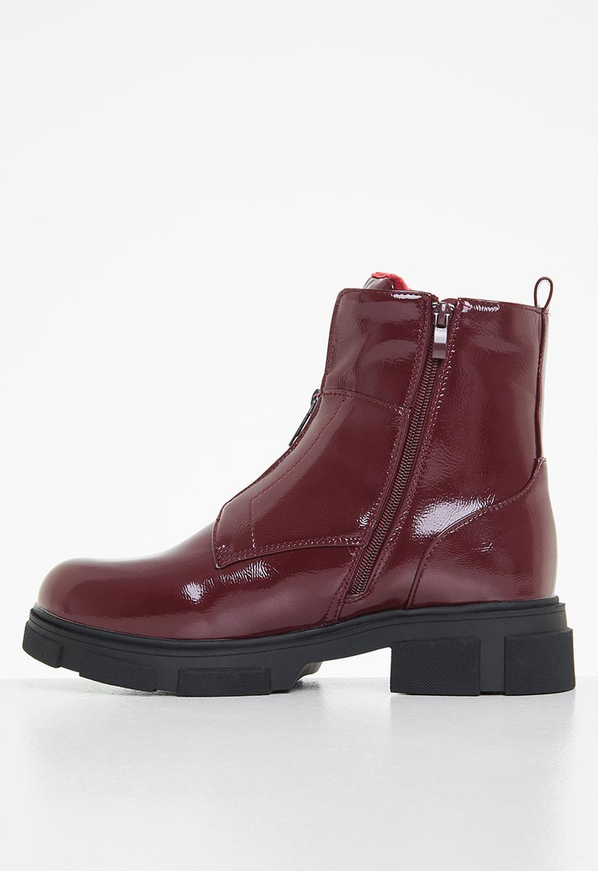 Rock & Co - Zeppelin 1 zip front ankle boot - burgundy