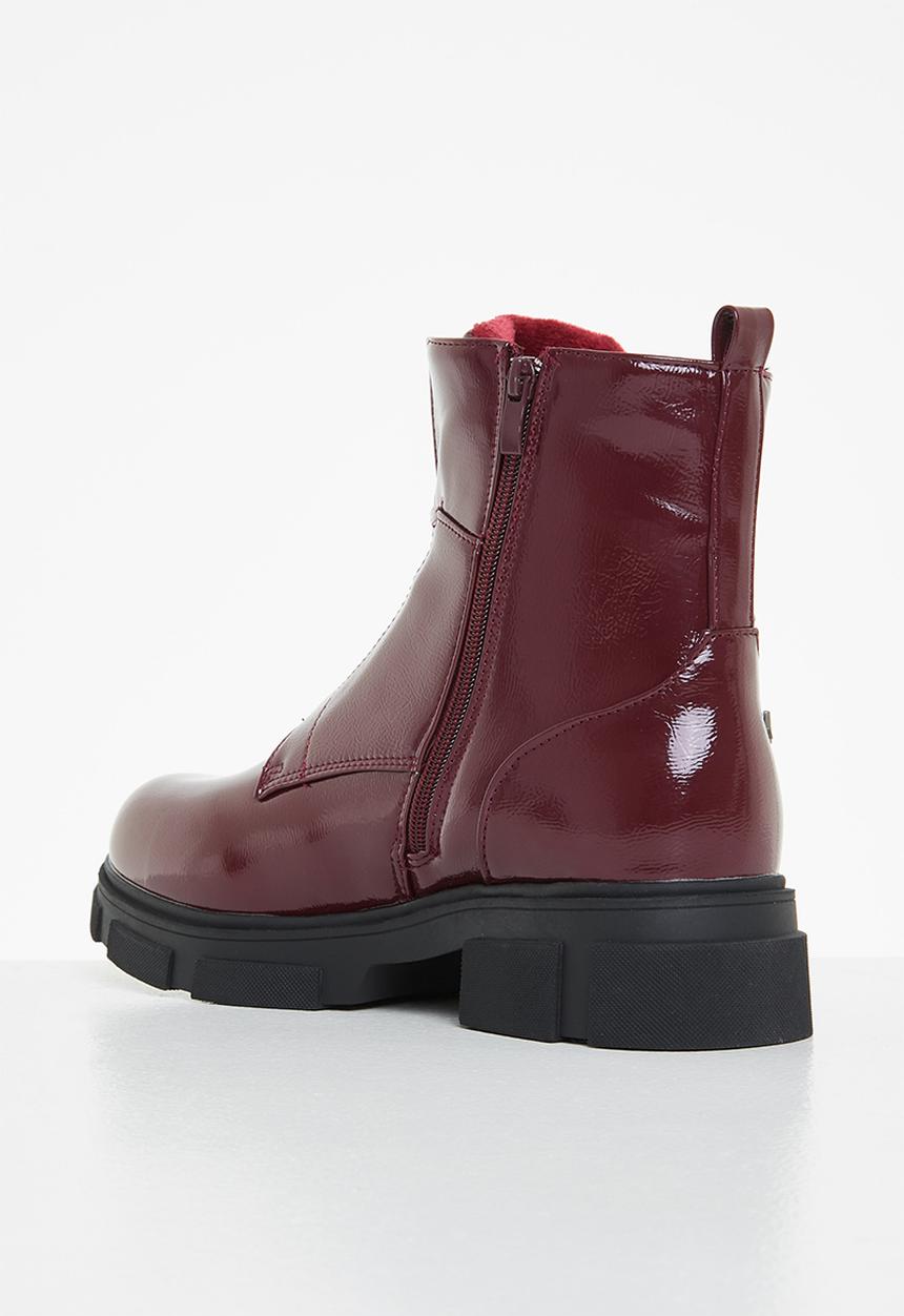Rock & Co - Zeppelin 1 zip front ankle boot - burgundy