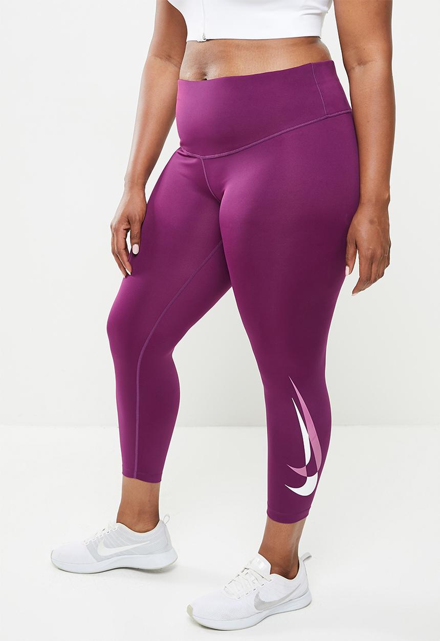 Nike - Plus nike df swsh run tight 7/8 - sangria & white