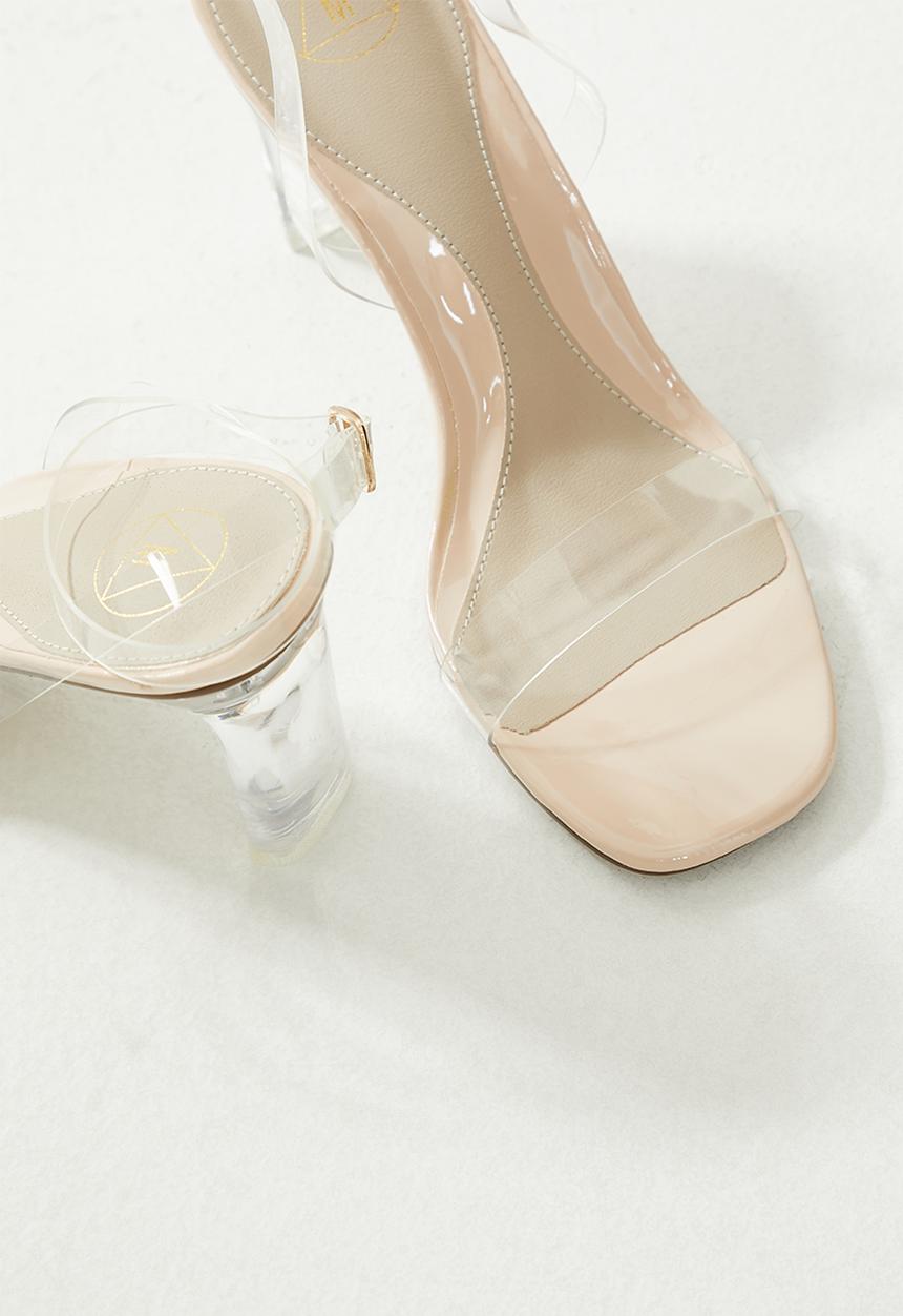Missguided - Mid illusion clear perspex heel - clear