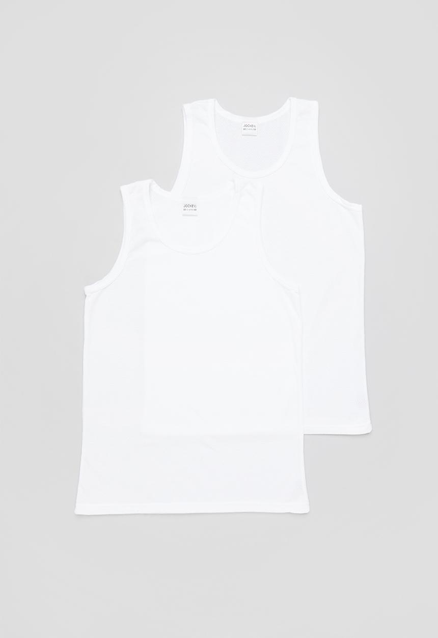 Jockey - 2-pack boys eyelet vest - white