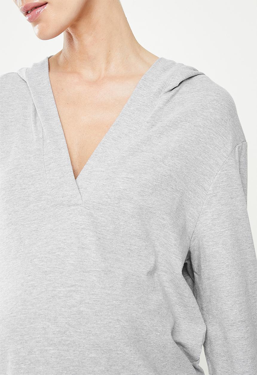 Superbalist - Maternity nursing hoodie lounge dress - grey melange