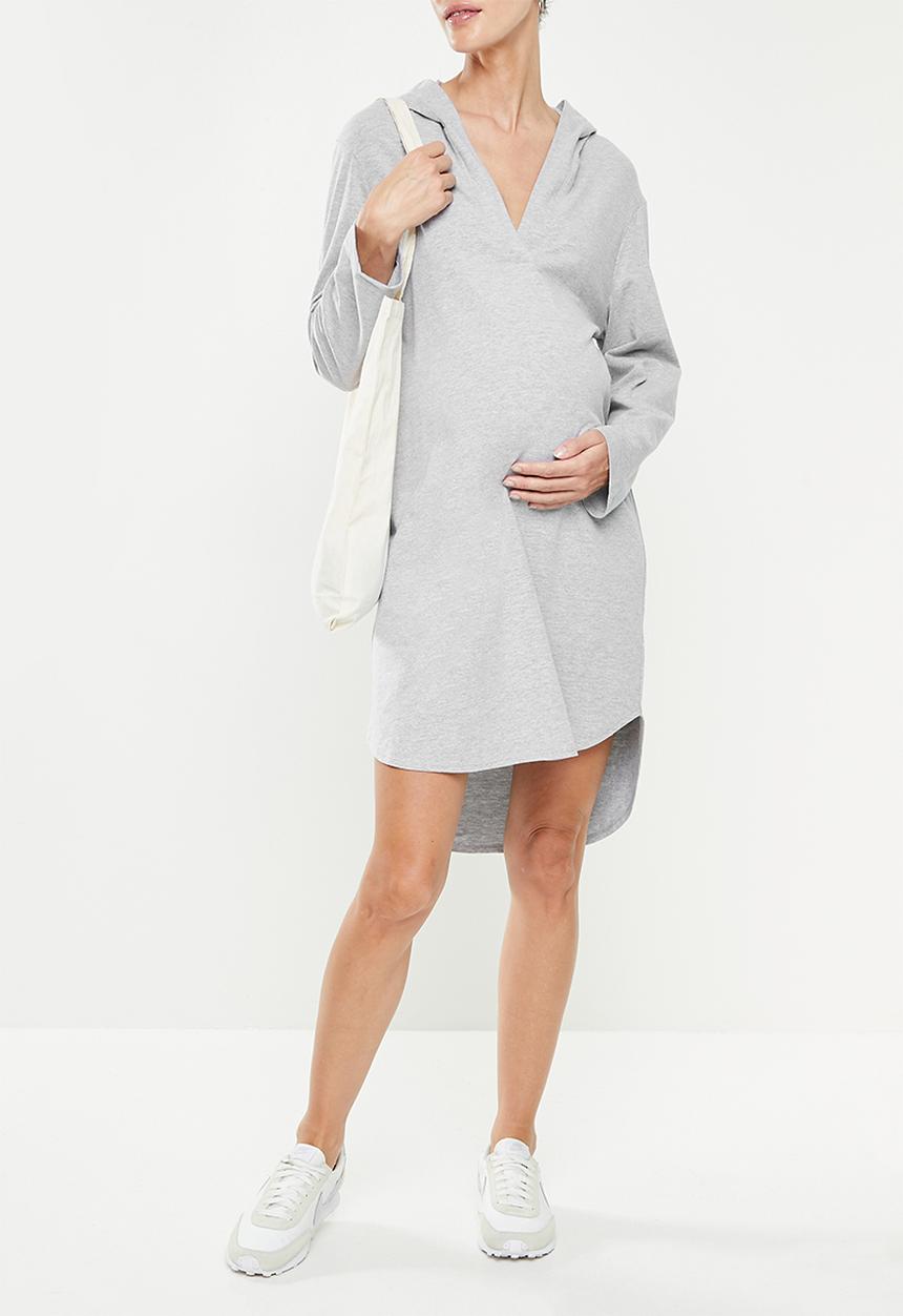 Superbalist - Maternity nursing hoodie lounge dress - grey melange