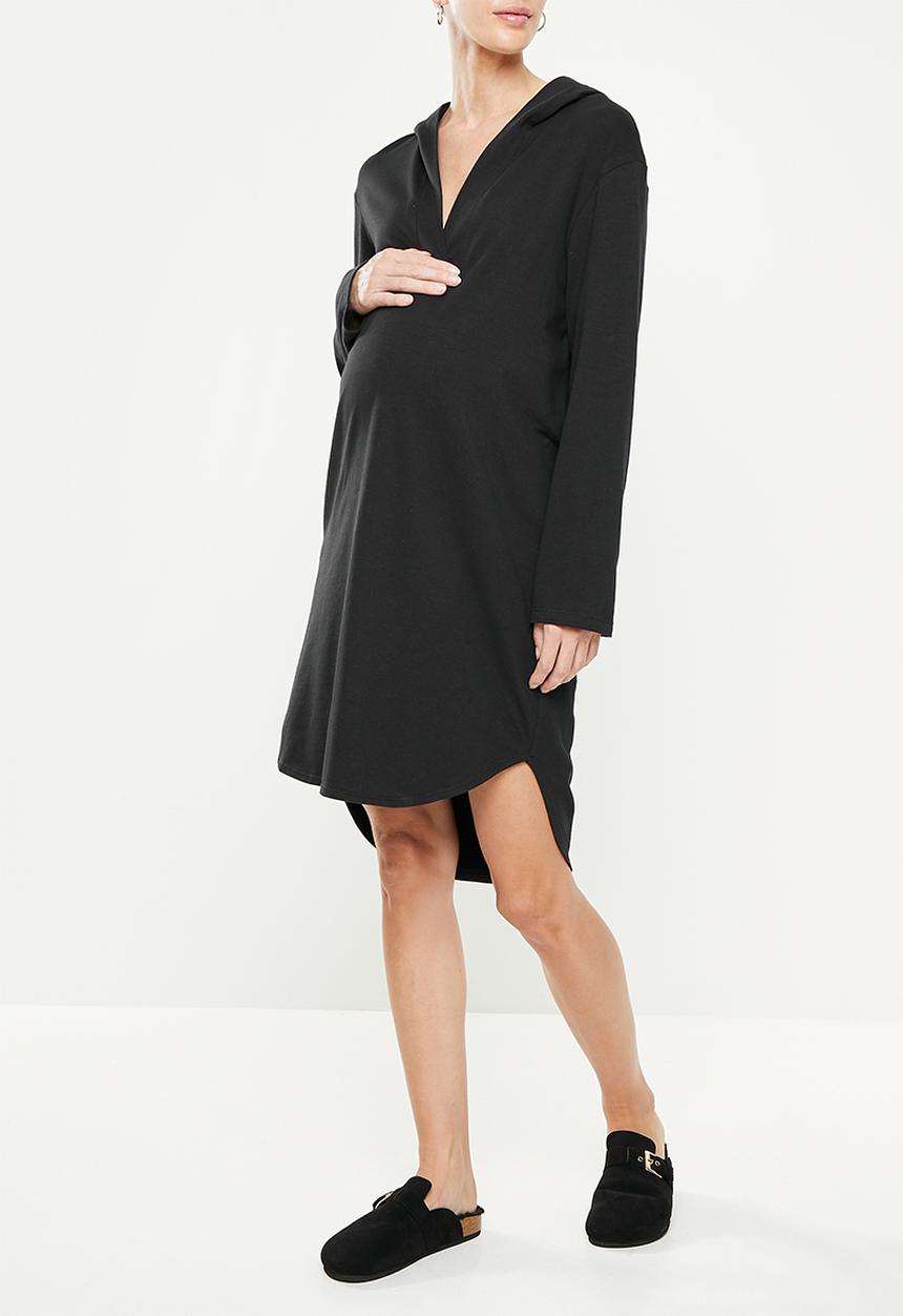 Superbalist - Maternity nursing hoodie lounge dress - black