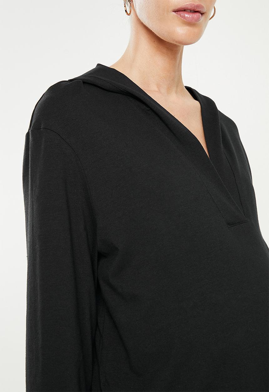 Superbalist - Maternity nursing hoodie lounge dress - black