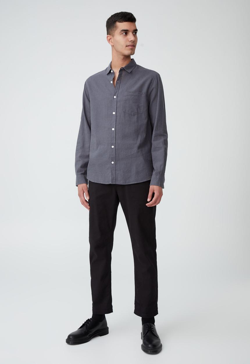 Cotton On - Ashby long sleeve shirt-steel grey