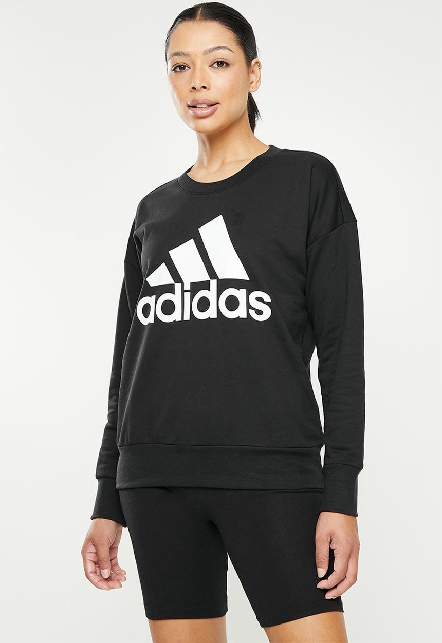 adidas Performance - W bl crew neck brushed fleece sweater - black & white