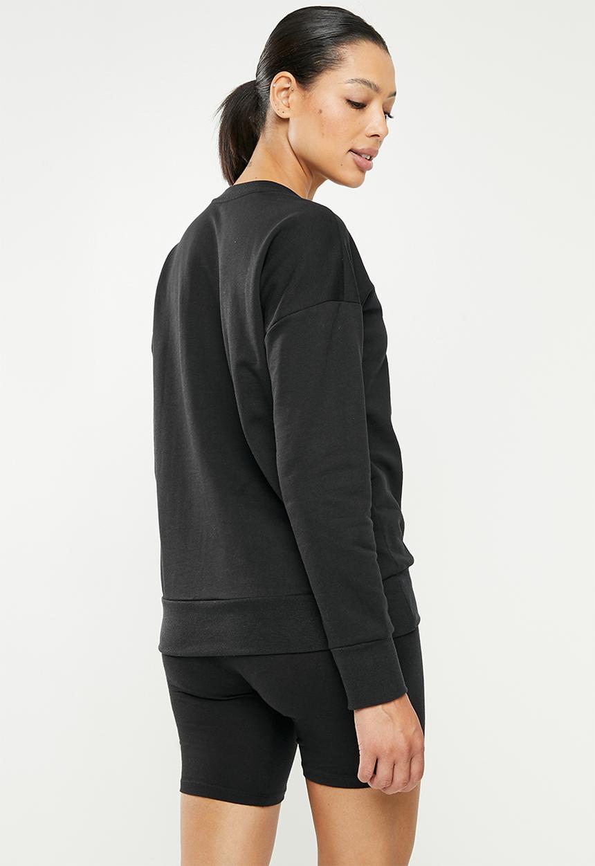adidas Performance - W bl crew neck brushed fleece sweater - black & white