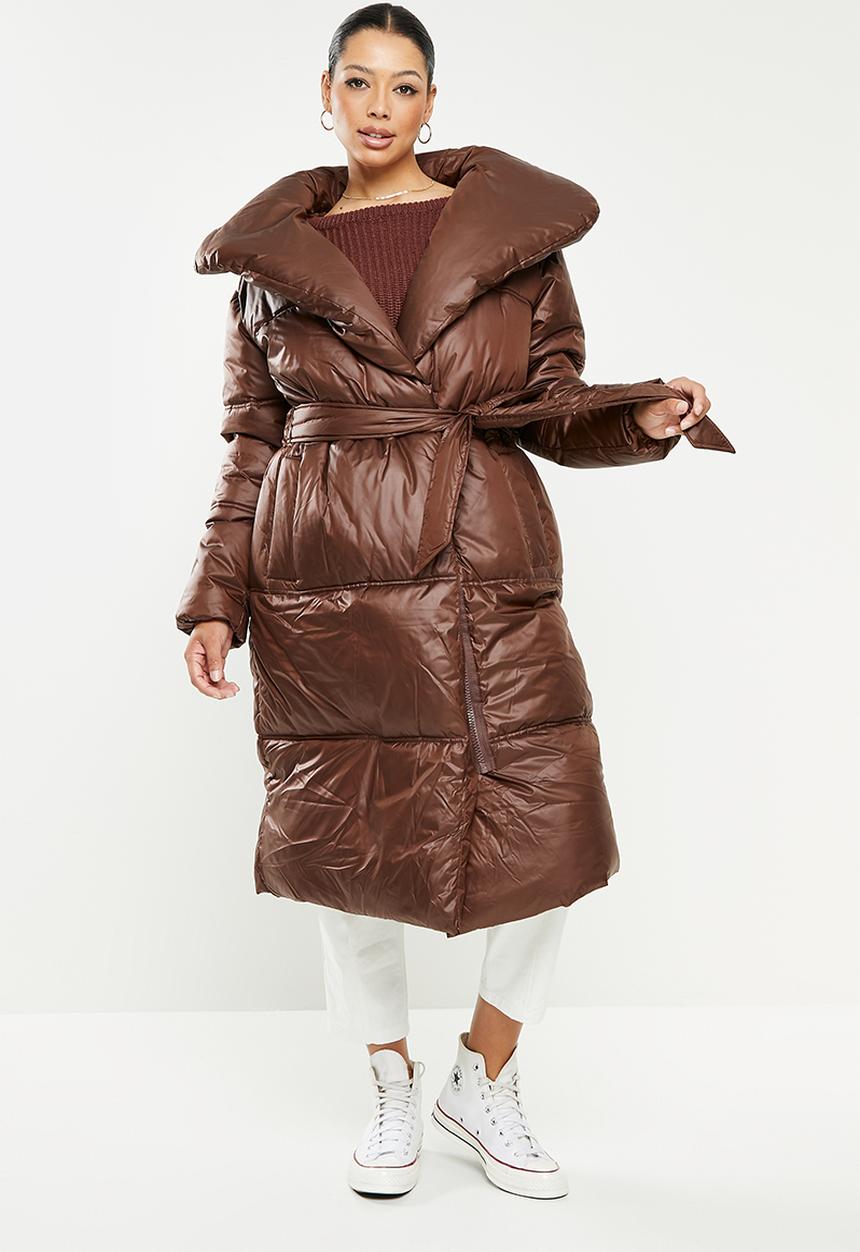 Missguided - Recycled duvet coat - chocolate