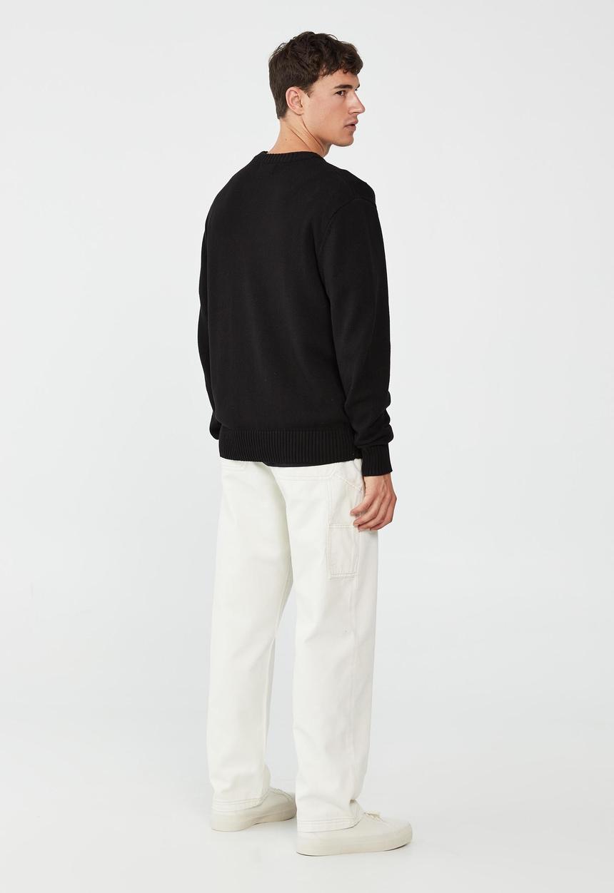 Cotton On - Crew knit-black