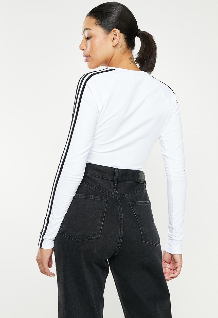 adidas Originals - Cropped long sleeve tee w - white