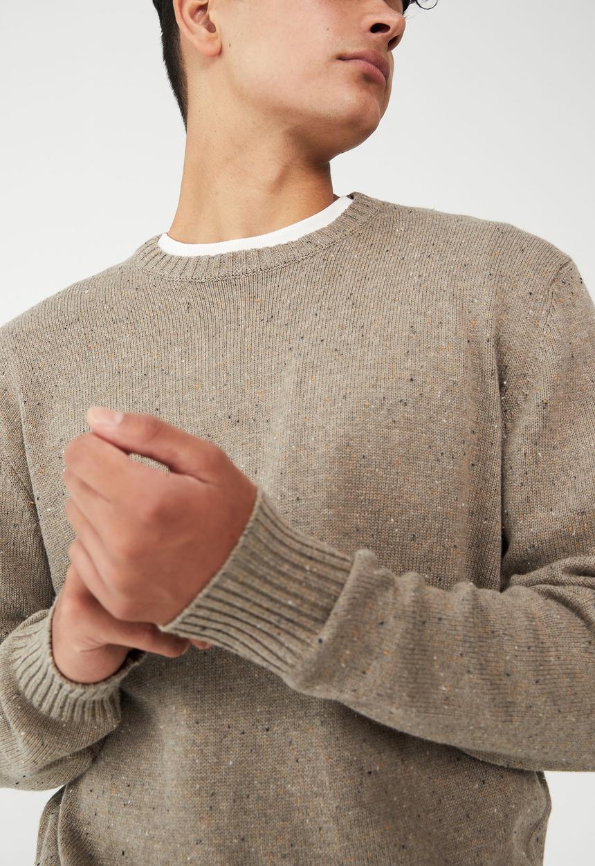 Cotton On - Crew knit - taupe neps