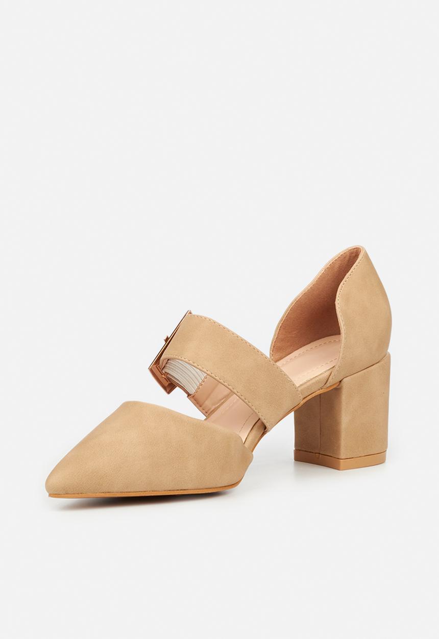 Butterfly Feet - Ruth big buckle heel - taupe