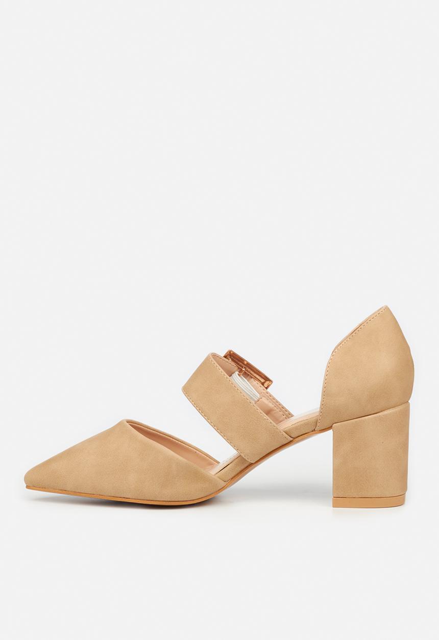 Butterfly Feet - Ruth big buckle heel - taupe