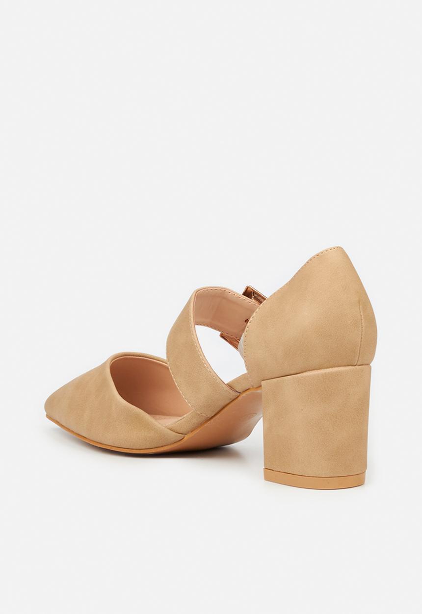 Butterfly Feet - Ruth big buckle heel - taupe