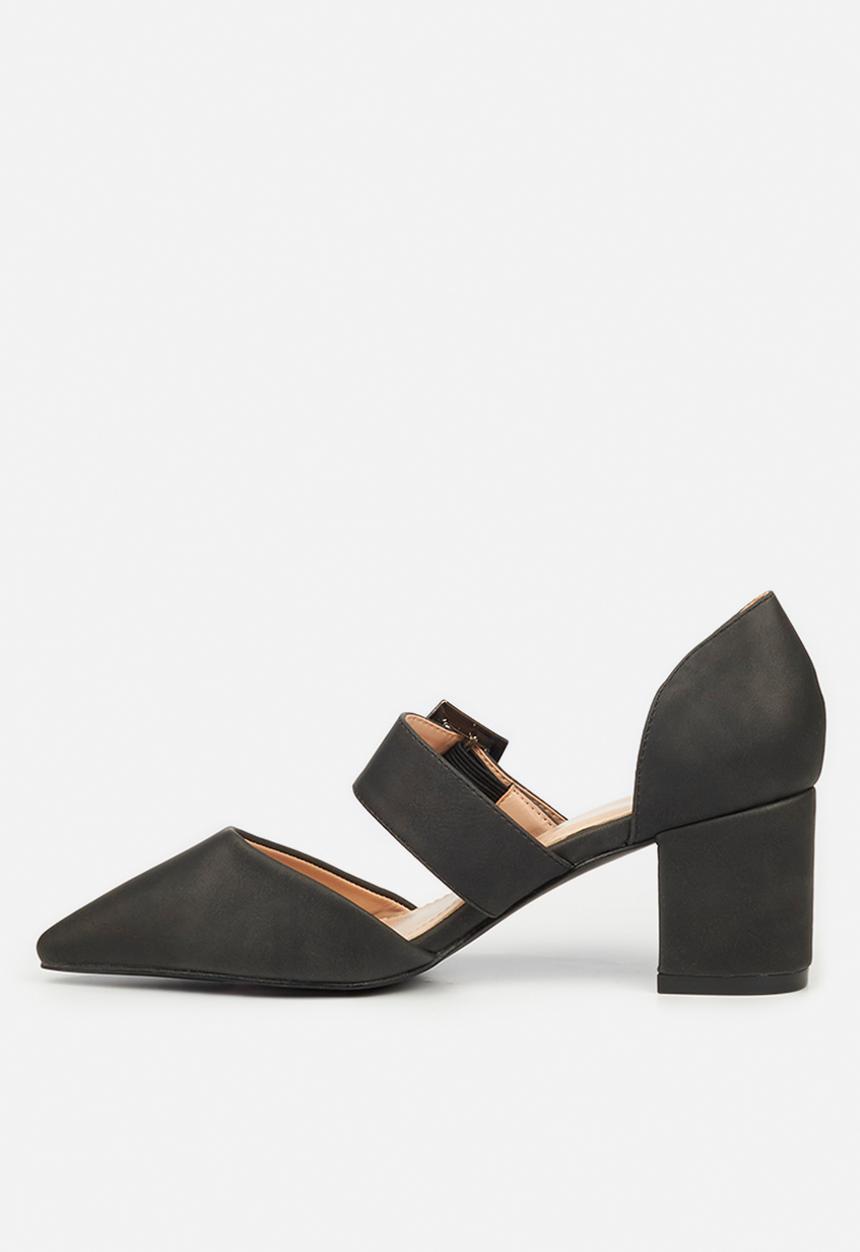 Butterfly Feet - Ruth big buckle heel - black
