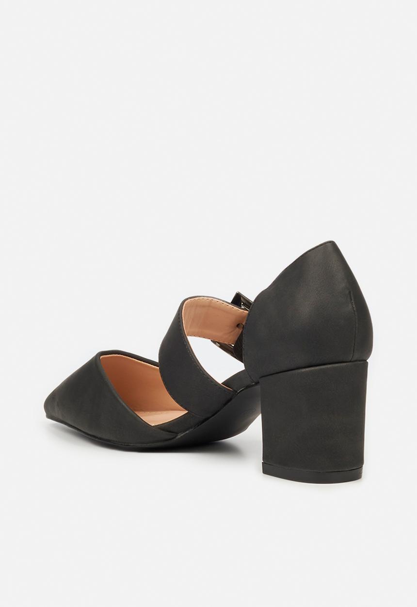 Butterfly Feet - Ruth big buckle heel - black