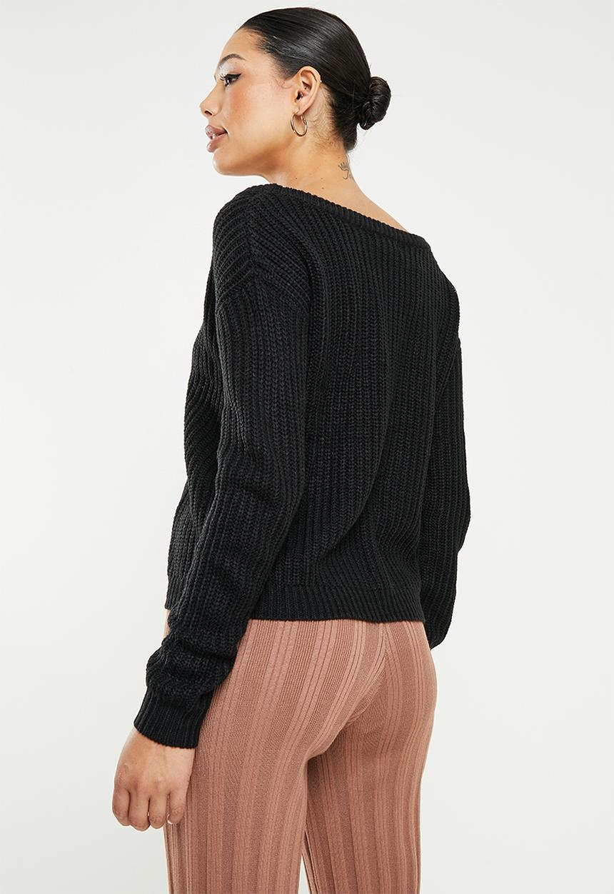 Missguided - Recycled ophelita off shoulder jumper - black