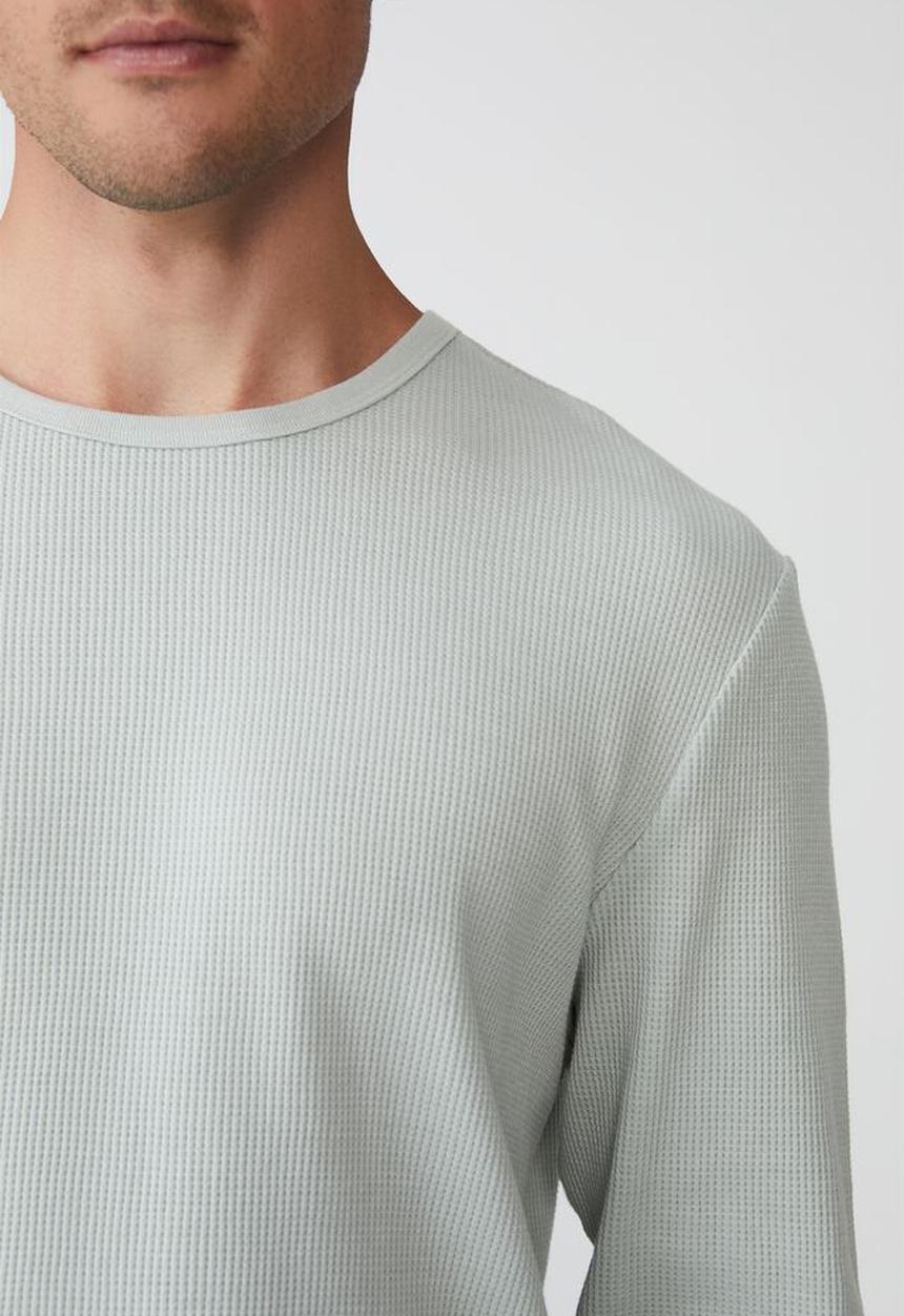 Cotton On - Textured long sleeve T-shirt - ice mint waffle