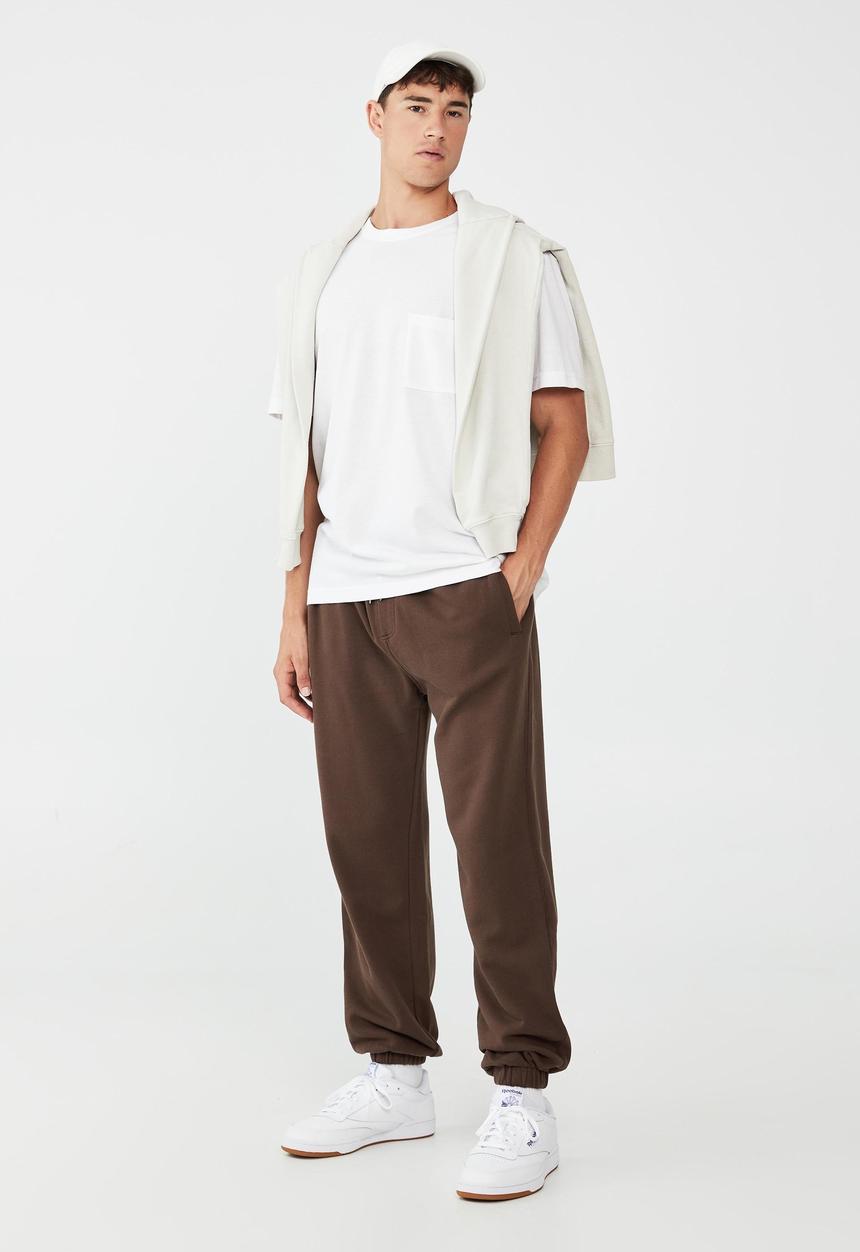 Cotton On - Loose fit track - chocolate brown