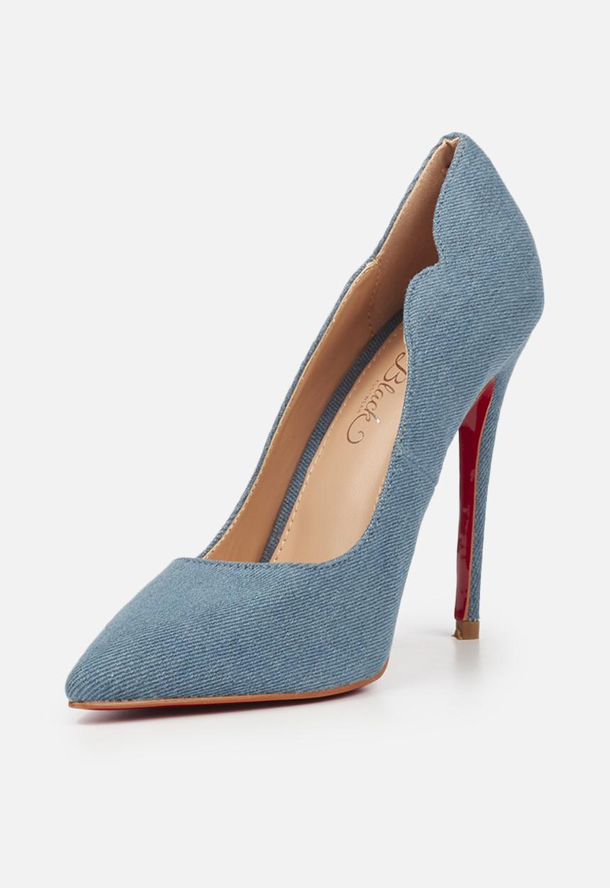 Miss Black - Lou14  court heel - blue