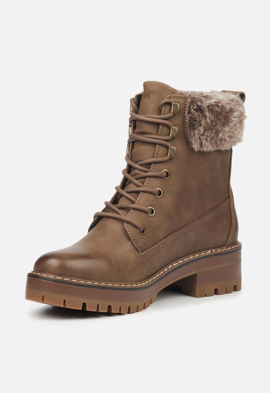 Miss Black - Fox6 lace-up ankle boot - brown