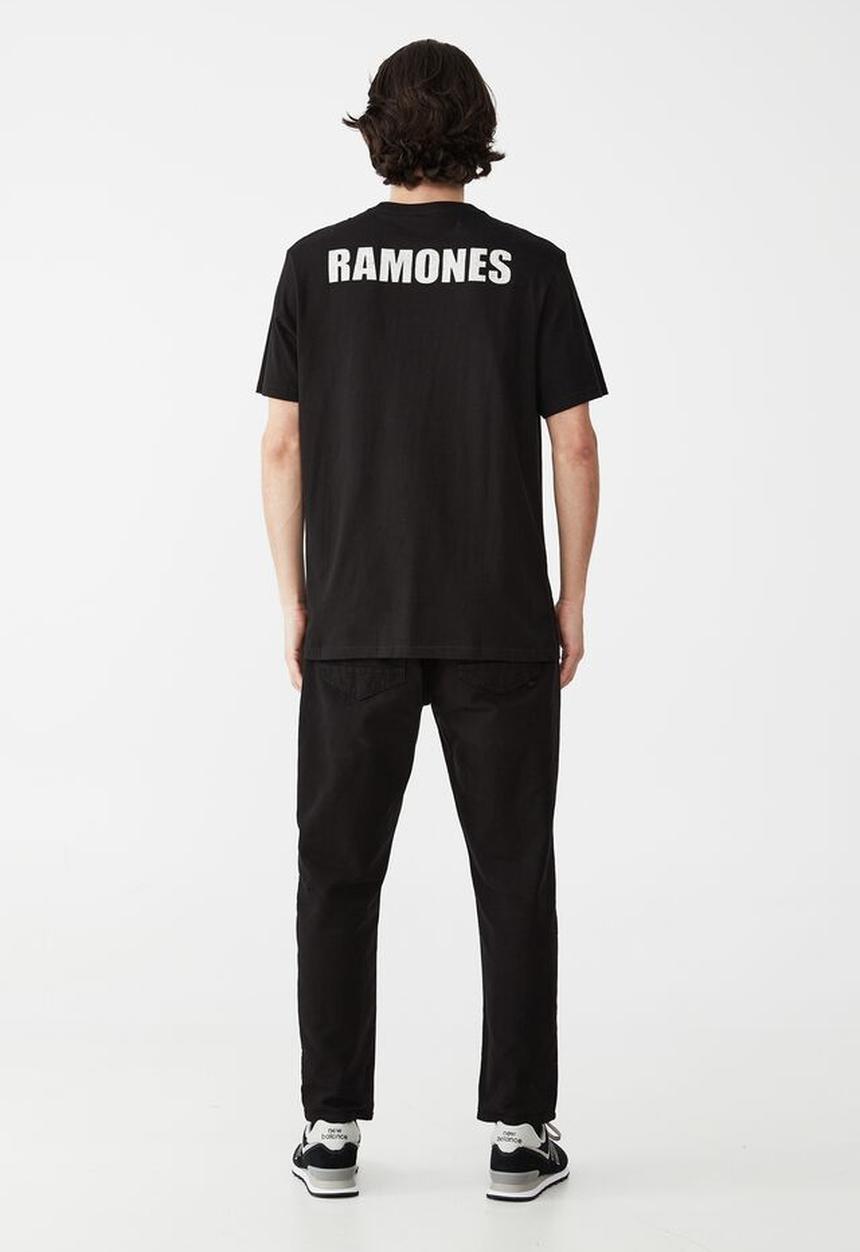 Cotton On - Tbar collab music T-shirt - lcn mt black/ramones
