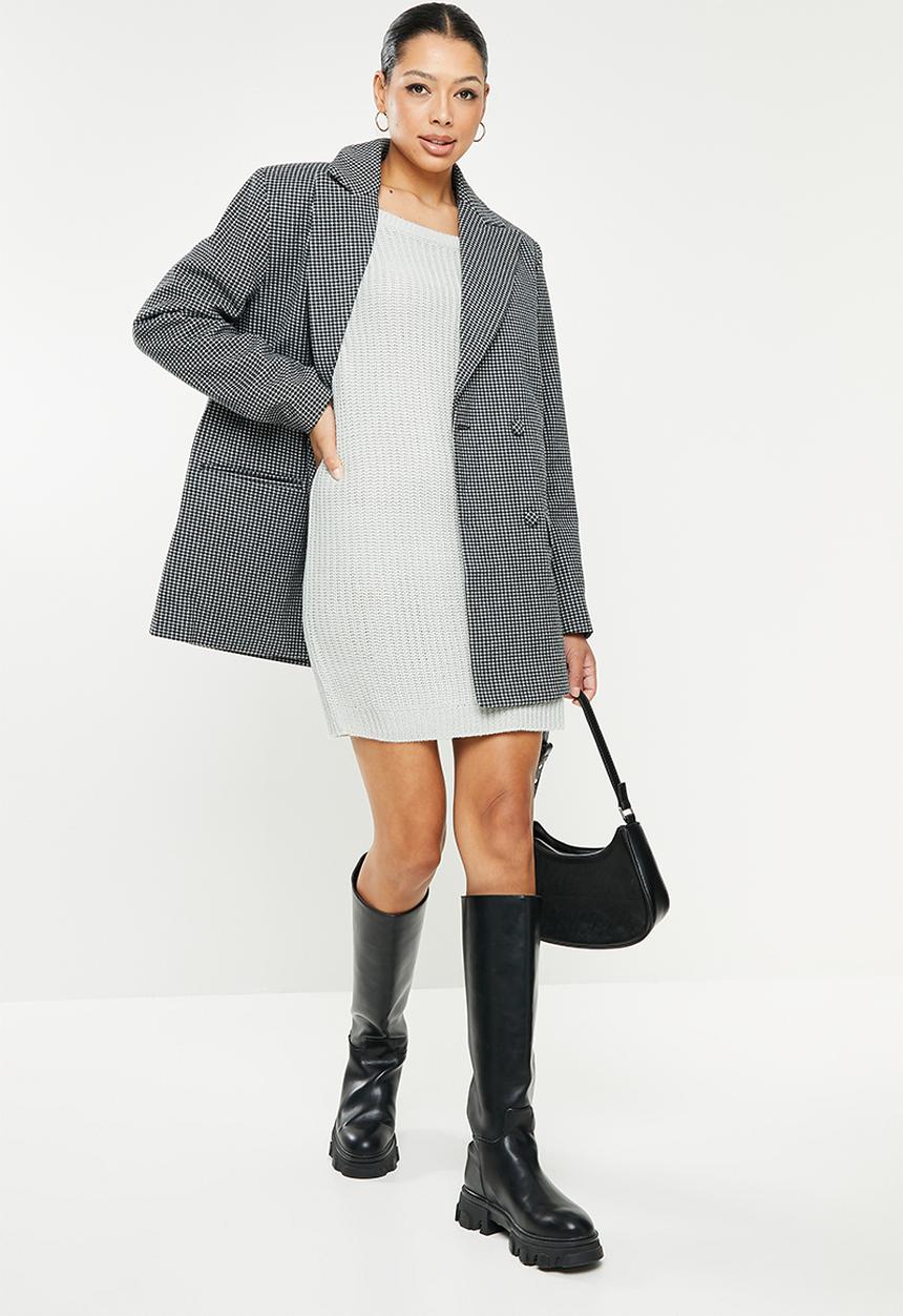 Missguided - Recycled ayvan off shoulder jumper dress  - light grey
