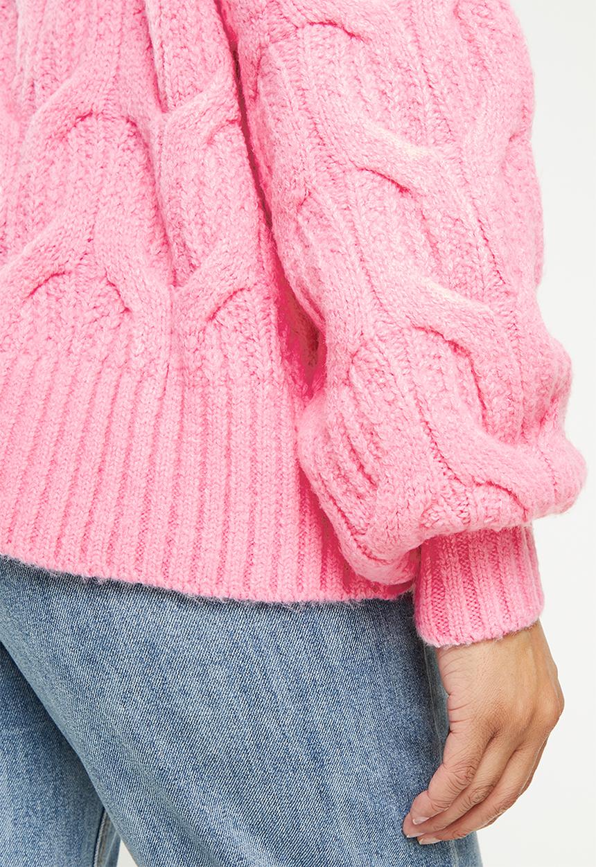Missguided - Fluffy wishbone crew neck jumper  - pink