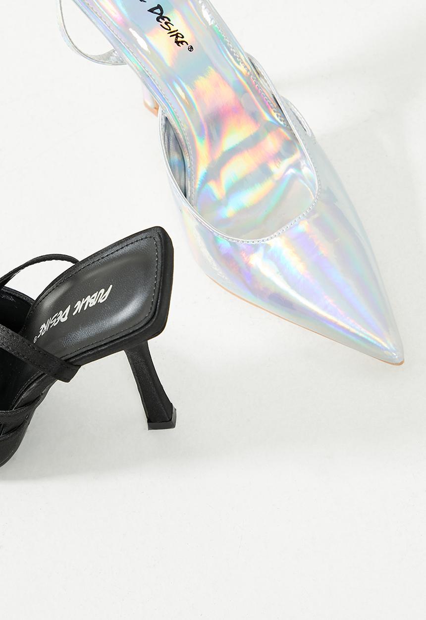 Public Desire - Adapt anklet pointed heel - holographic patent