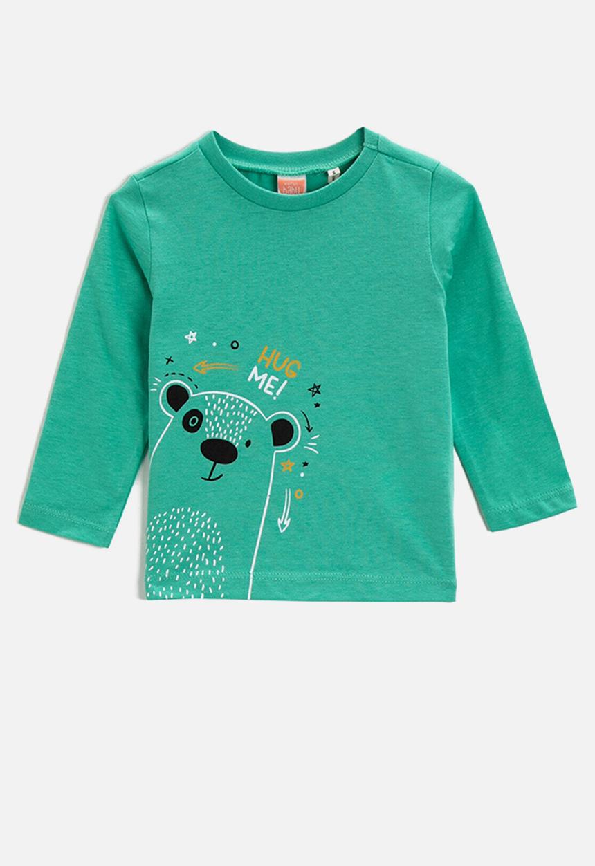 Koton Kids - Baby boys long sleeve printed tee - green
