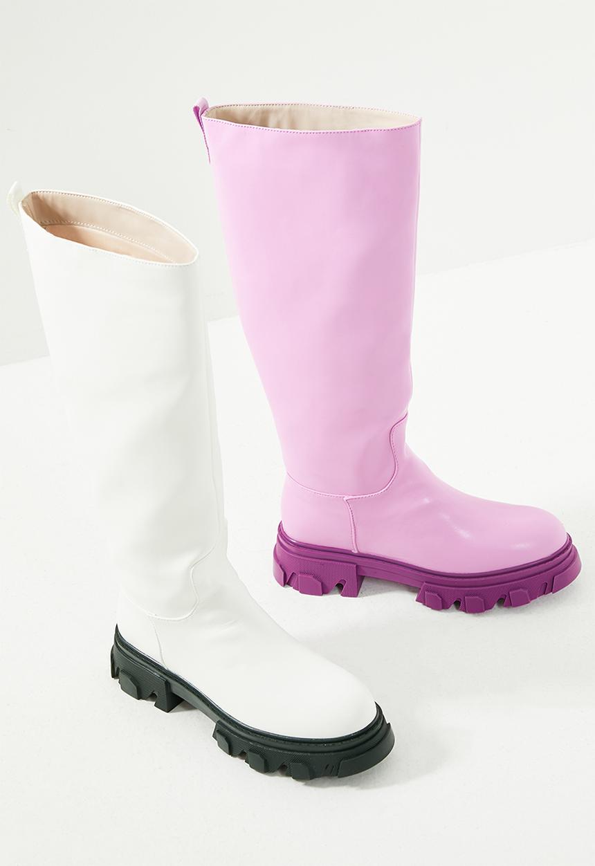 Public Desire - Elena chunky rain boot - white