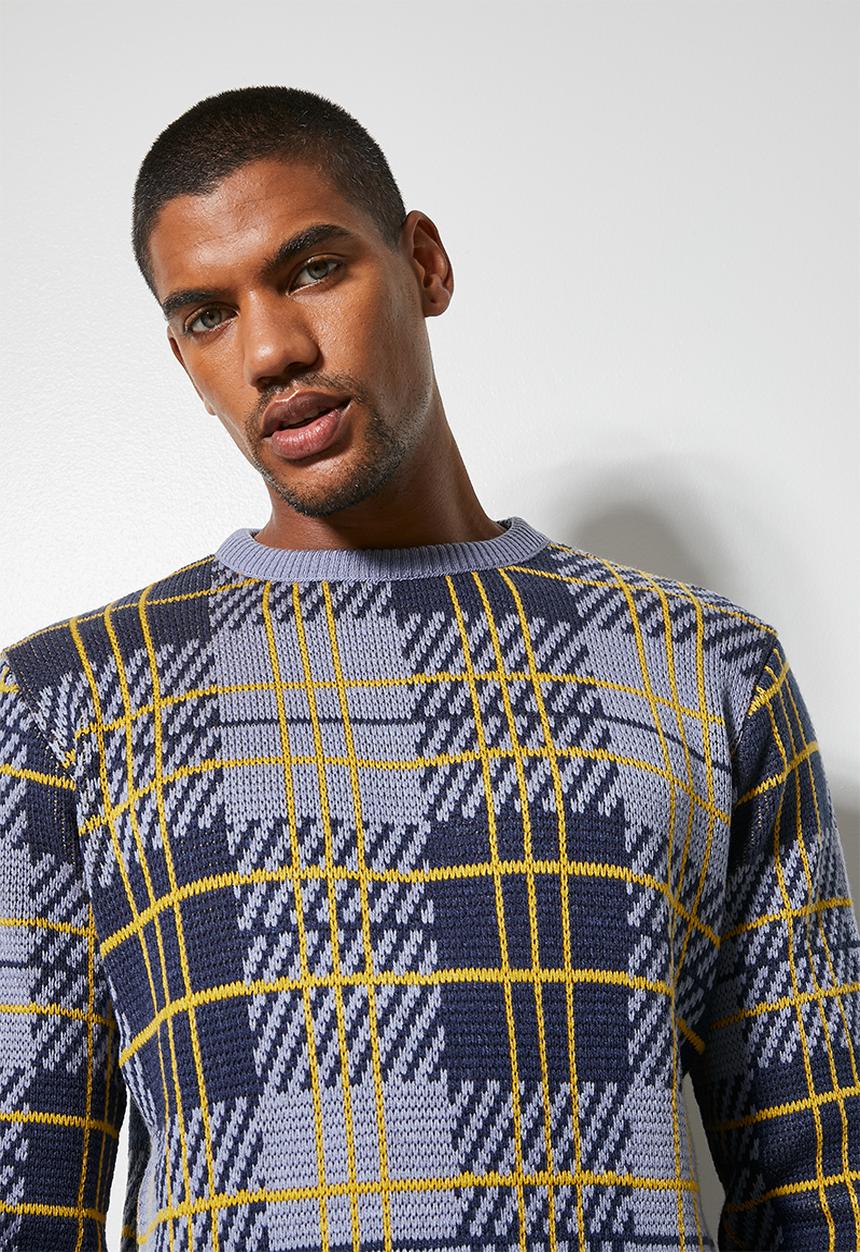 Superbalist - Check pattern crew knit - multi 