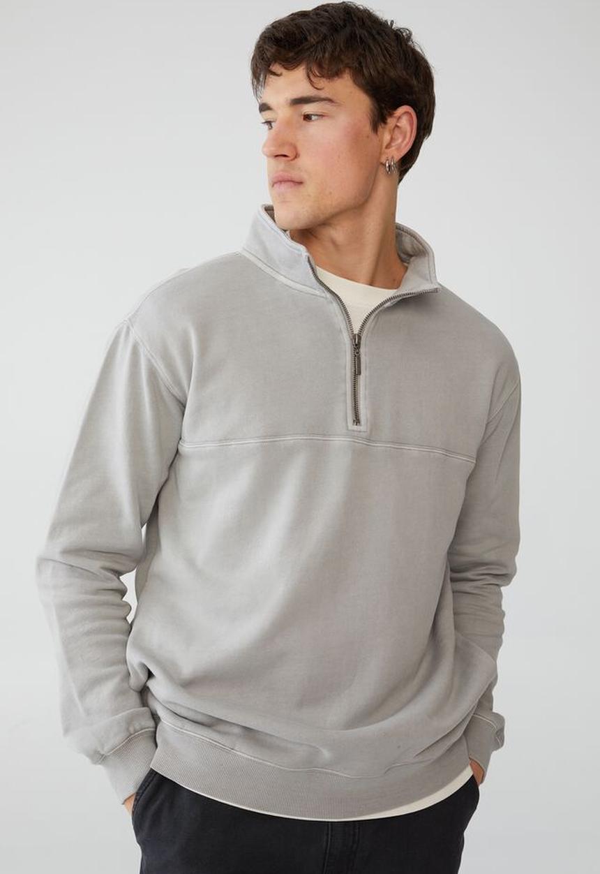Cotton On - Quarter zip fleece - overcast grey