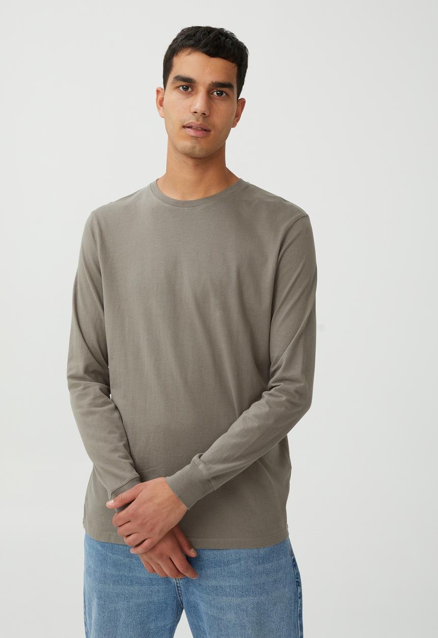 Cotton On - Organic long sleeve T-shirt - slate stone