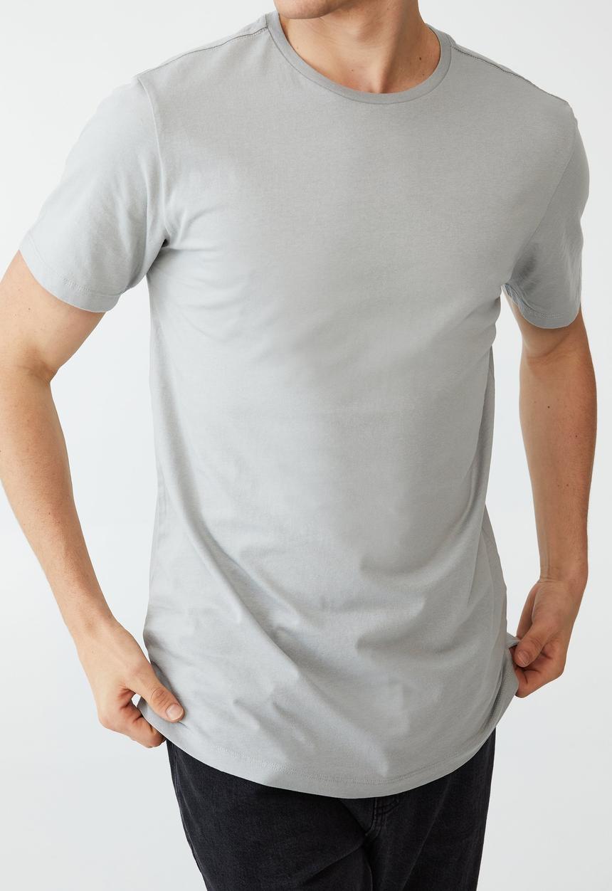 Cotton On - Organic longline T-shirt - blue haze